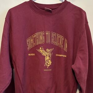 Guizio X Champion Reverse Weave Oversized Crewneck Women’s Size Small Red